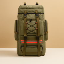 Waterproof hiking backpack for men with 130L capacity, ergonomic straps, and tear-resistant material for camping and trekking adventures.