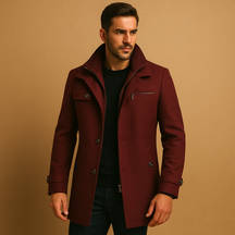 Men’s waterproof winter jacket with breathable material, adjustable cuffs, zip closure, and pockets, ideal for cold and rainy weather