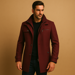 Men’s waterproof winter jacket with breathable material, adjustable cuffs, zip closure, and pockets, ideal for cold and rainy weather