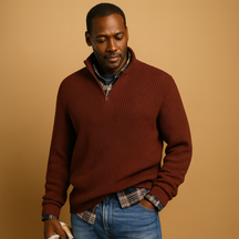 Men’s wool winter sweater in premium quality, warm and timeless design, available in multiple colors for casual or formal winter outfits.