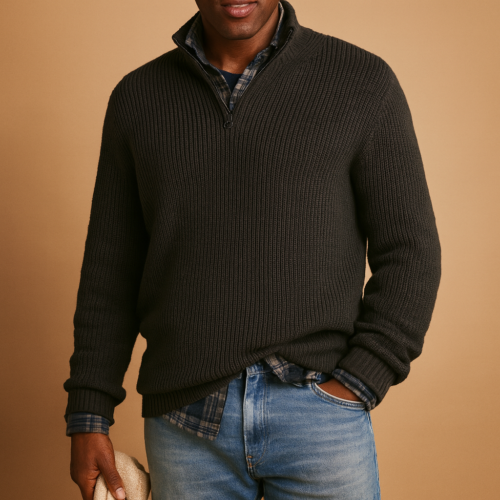 Men’s wool winter sweater in premium quality, warm and timeless design, available in multiple colors for casual or formal winter outfits.