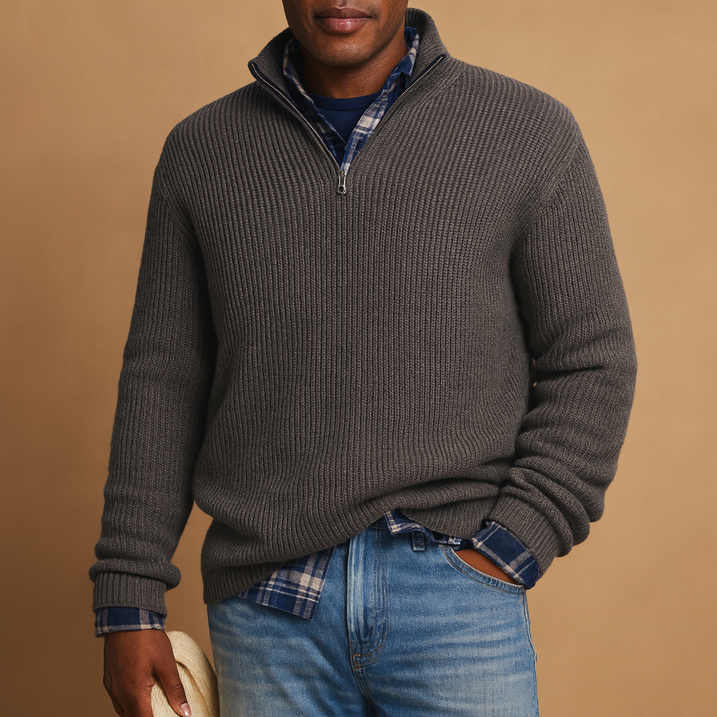 Men’s wool winter sweater in premium quality, warm and timeless design, available in multiple colors for casual or formal winter outfits.