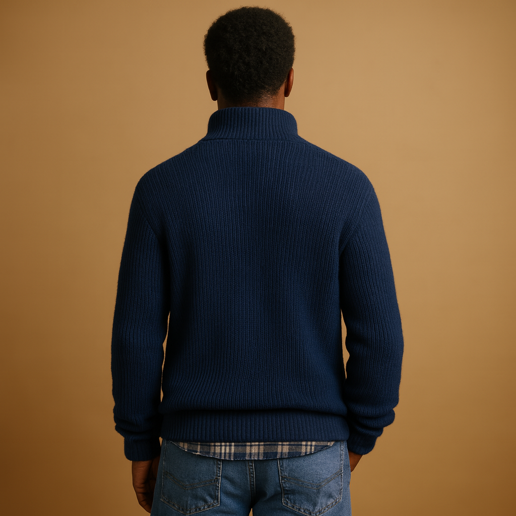 Men’s wool winter sweater in premium quality, warm and timeless design, available in multiple colors for casual or formal winter outfits.